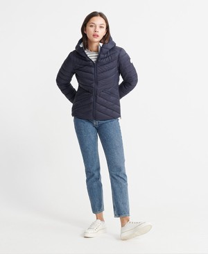 Superdry Essentials Helio Padded Női Kabát Sötétkék | ENGLA4716